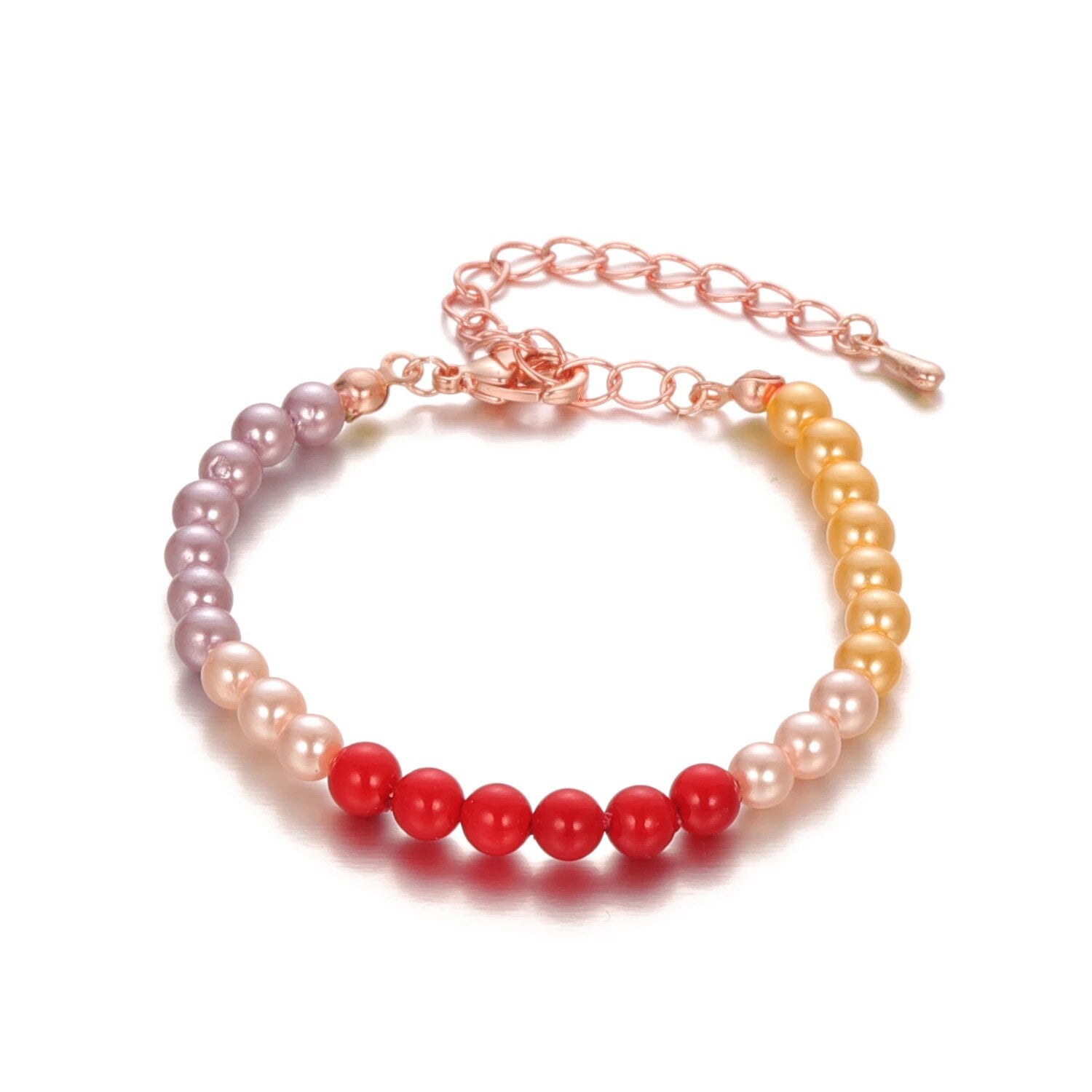 2022 New Fashion Gold Silver Colorful Beads Chain Hamdmade Bracelet for Kids Re image 2
