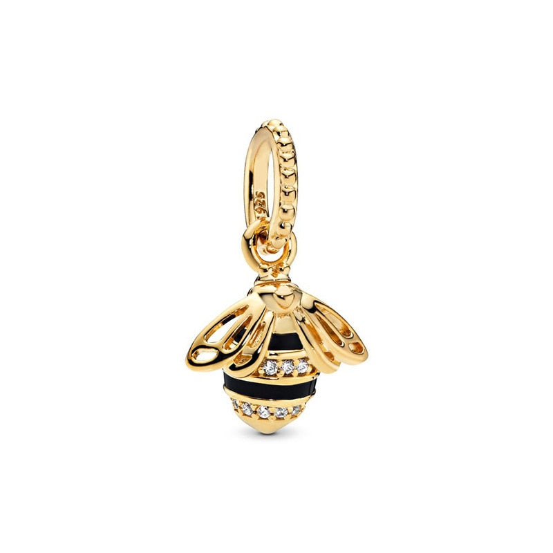 925 Sterling Silver Gold Color Family Tree Heart Crown Pendant Charm Fit Origin image 8