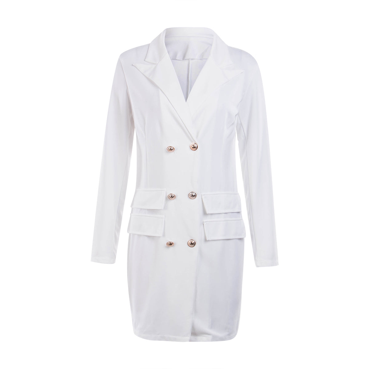 Elegant Women s Formal V Neck Blazer with Long Sleeves and Double Breasted Desi image 2