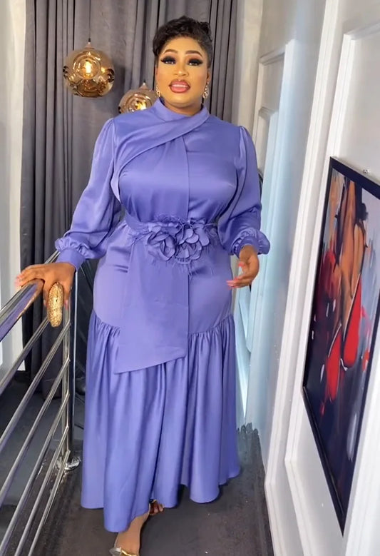 African Dresses for Women 2023 New Autumn Elegant Africa Clothing Plus Size Wed image 0