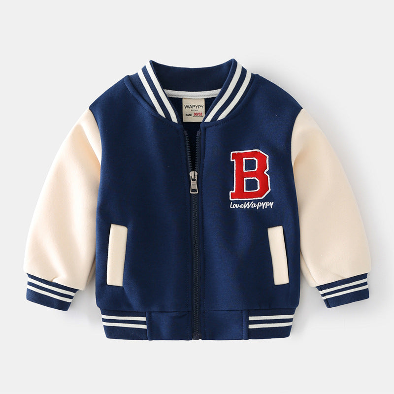 2024 Autumn Winter Boys Zipper Jacket Kids Fleece Outerwear Baby Embroidery Let image 1