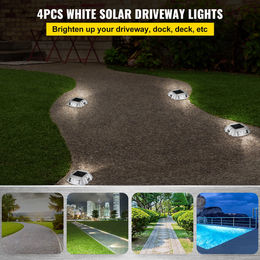 VEVOR Solar Dock Lights Deck Driveway Lights Outdoor Waterproof Wireless 6 LEDs image 0