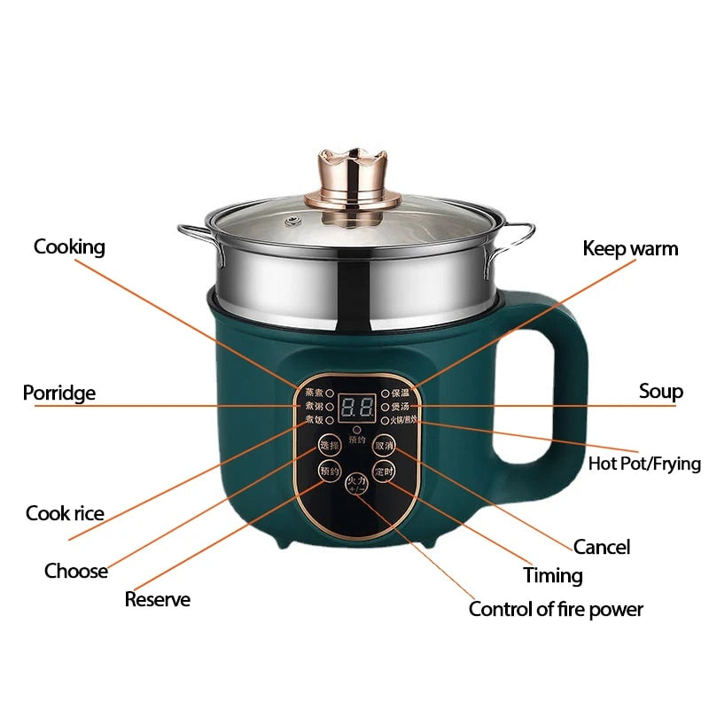 Electric Hot Pot Cooker Multicooker Hotpot Stew Heating Eggs Soup Pan Noodles image 5