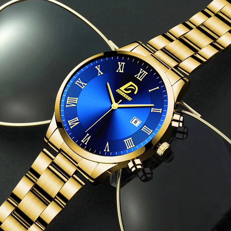 Fashion Mens Gold Stainless Steel Watches Luxury Minimalist Quartz Wrist Watch image 6