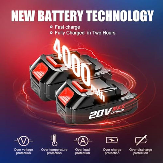 Portable Mini Electric Chainsaw 6-Inch with 2 Battery Pack Cordless Handheld Wo image 0