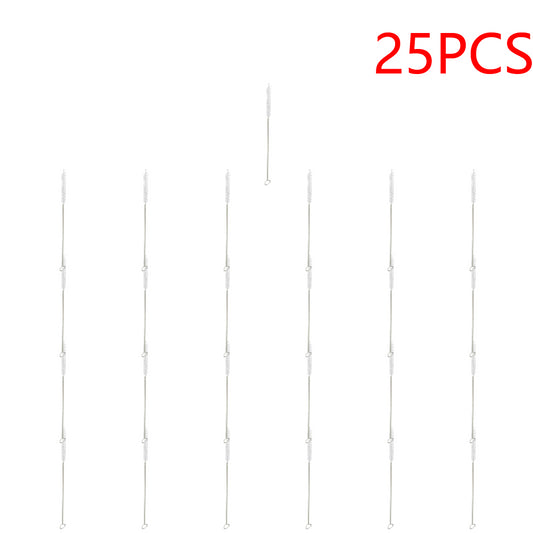 25-100PCS Drinking Pipe Brushes Stainless Steel Straw Oil Stains Removal Brush  image 0