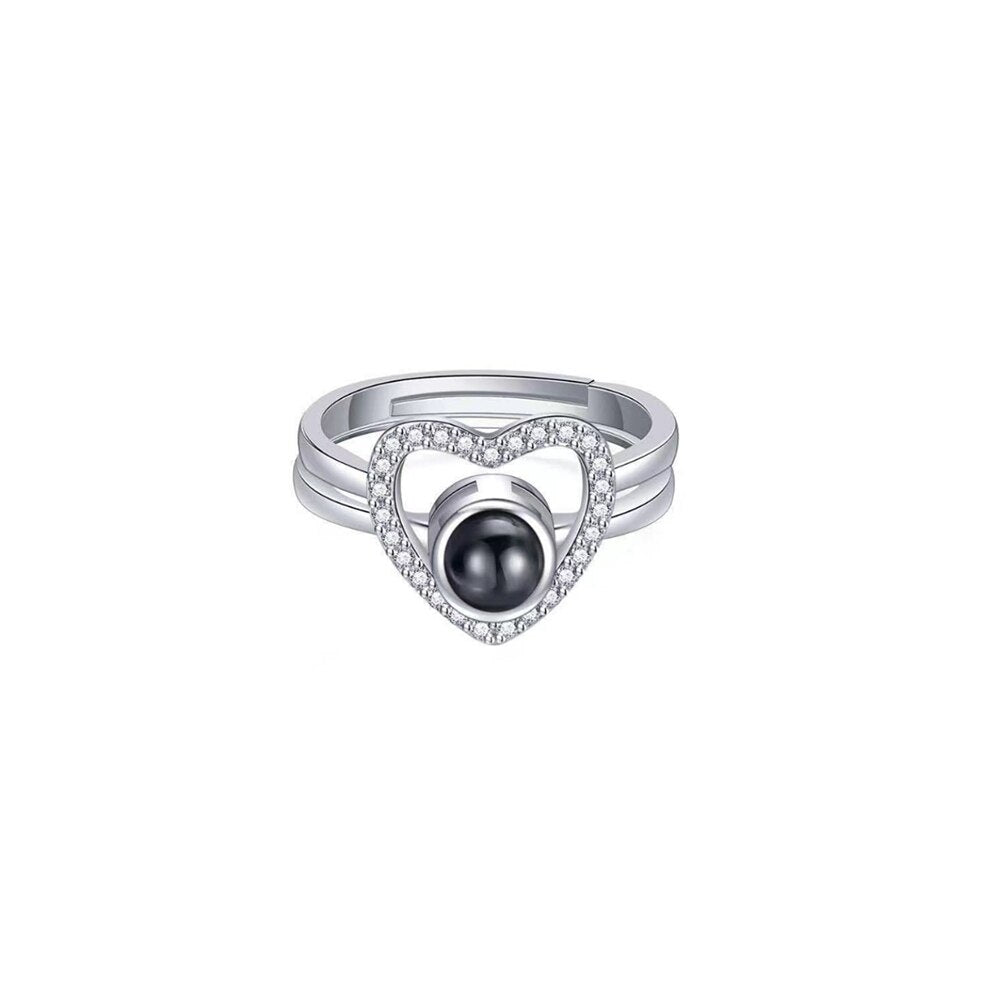 DODOAI Rose Gold Photo Custom Projection Ring with Your Picture Family Memory G image 1