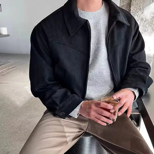 Maillard Vintage Men's Jacket American Style Brown Coffee Color Chamois Leather image 0