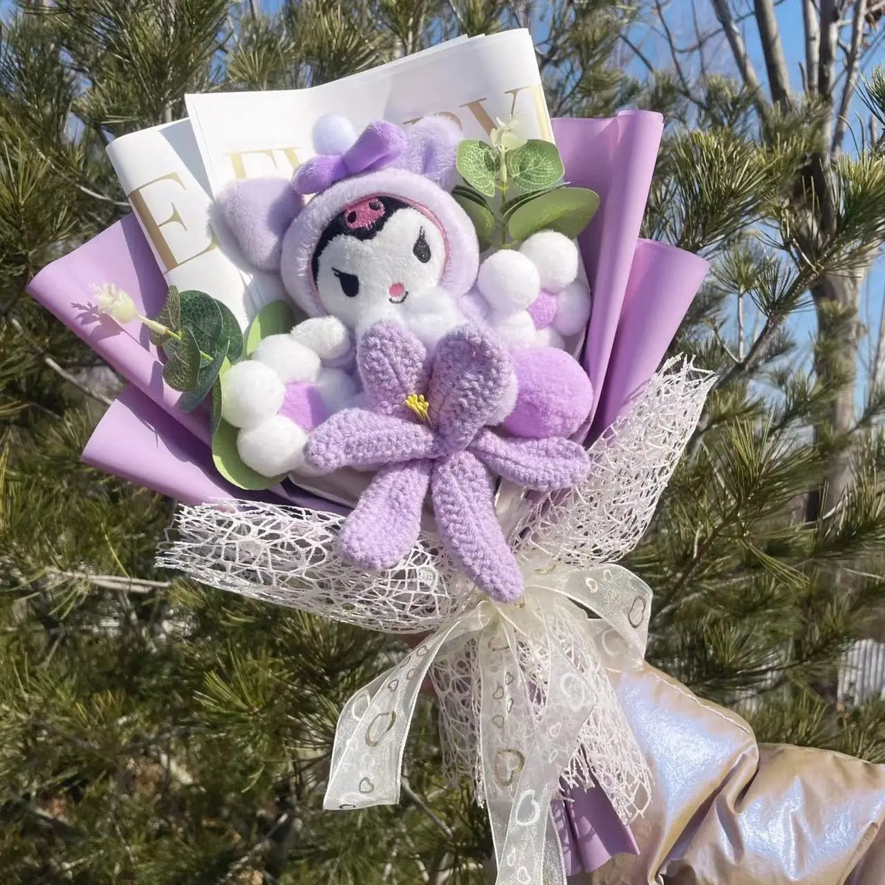 Kawaii Hello Kitty Cat Plush Dolls  Rose Soap Flowers Bouquet Christmas Valenti image 27