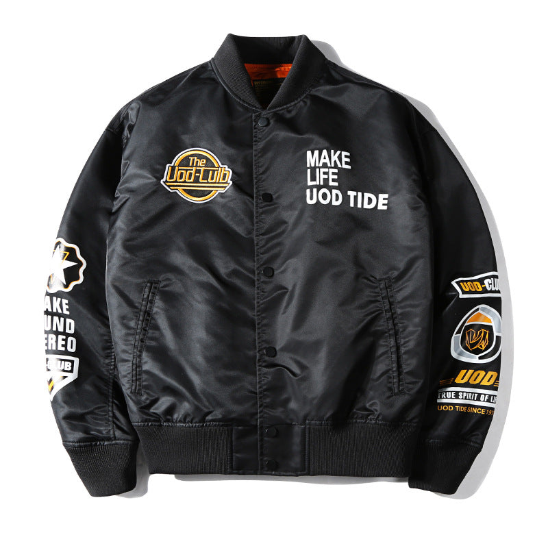 New Hip Hop Jacket Men High Quality Thick Army Navy Military Motorcycle Ma-1 Av image 6