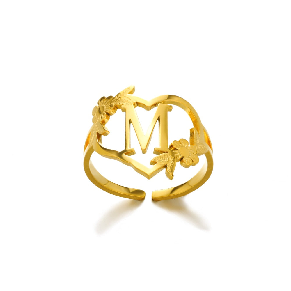 48 Style Women Stainless Steel Rings Gold Color Hollow Out Geometric Open Ring  image 52