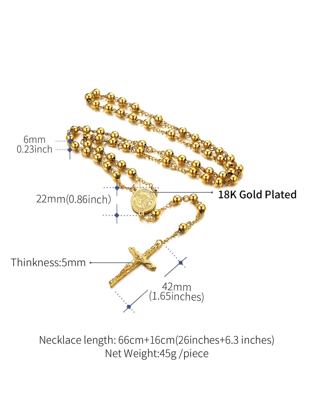 FaithHeart Women Christian Cross Pendant Necklace,Stainless Steel/Black/Gold Pr image 24