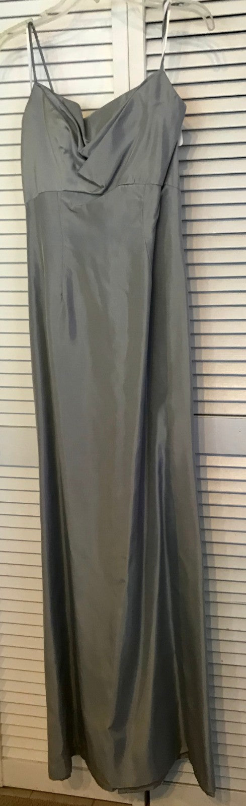 Watters & Watters Women Dress Taffeta Gray Sleeveless Full-Length Size 8 image 0
