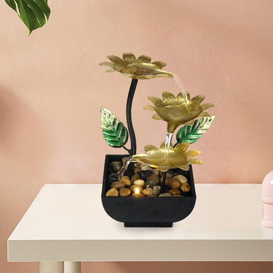 Tabletop Water Fountain Ornament Waterfall USB Indoor with LED Light image 0
