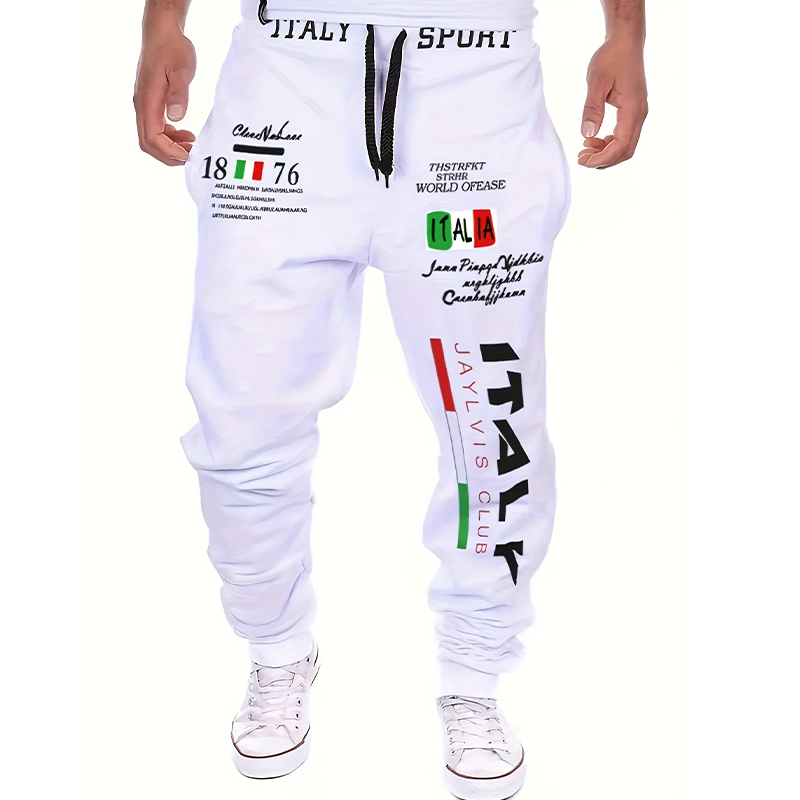 2024Summer New Arrival Men's "italy" Print Hip Hop Style Joggers Men's Casual S image 0