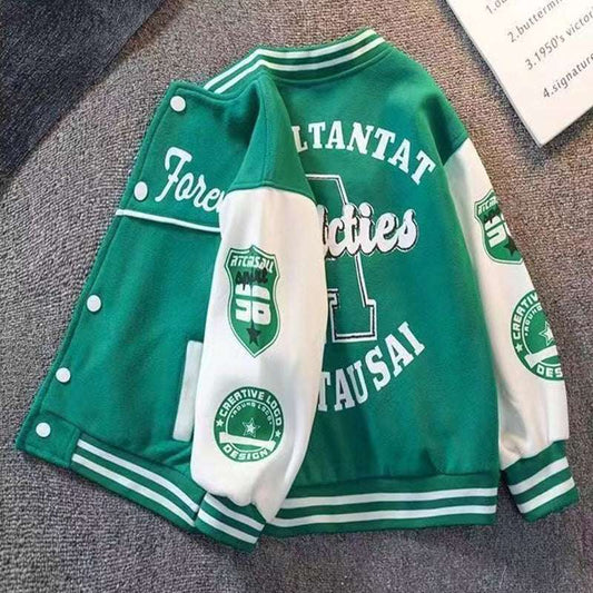 Kids Boys Bomber Jacket Children Spring Autumn Letter Print Outerwear Streetwea image 0