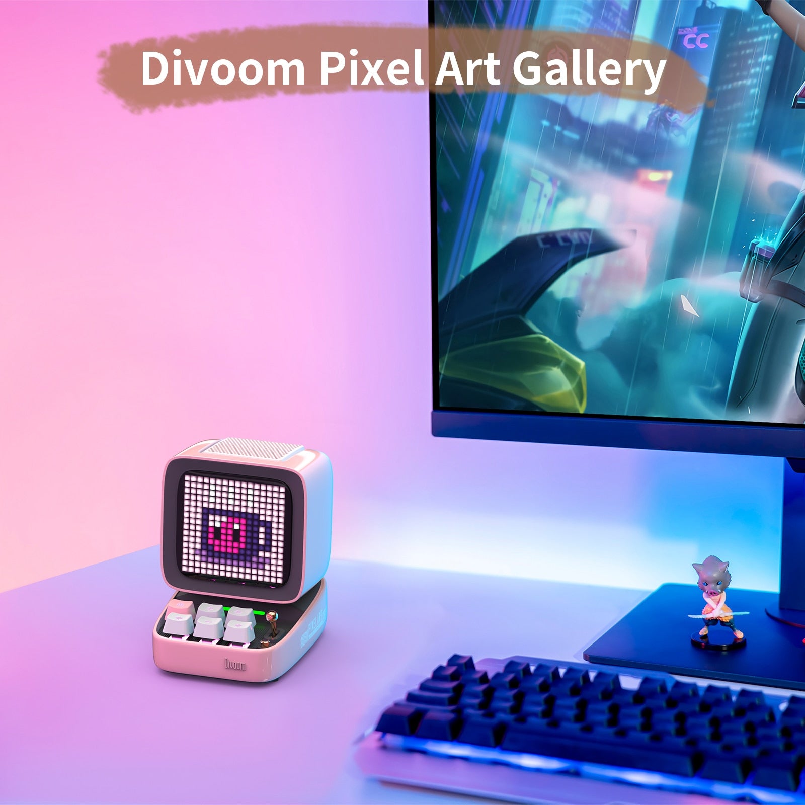 Divoom Ditoo-Pro Retro Pixel Art Bluetooth Portable Speaker Alarm Clock DIY LED image 10