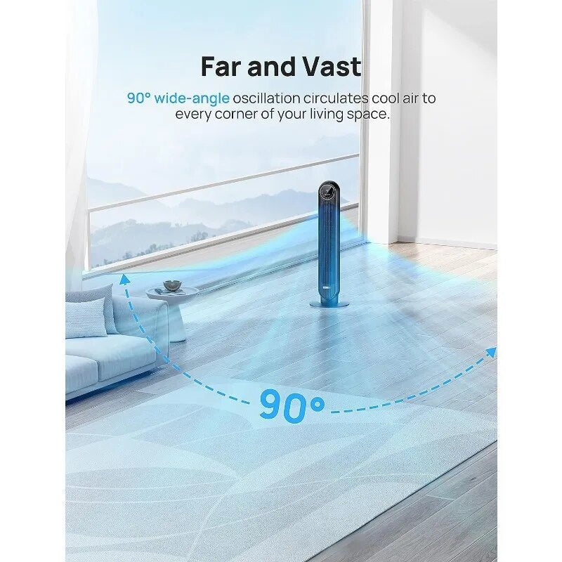 Smart Oscillating Quiet Fans Blow Cold Air, Standing Cooling Floor Bladeless Fa image 6
