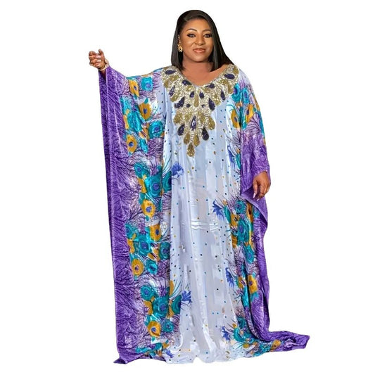 African Evening Party Dresses For Women Spring Summer African Polyester Print P image 0