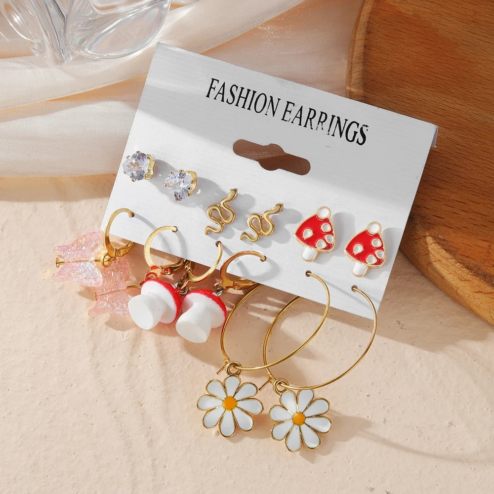 IPARAM Fashion Exaggerated Gold Color Metal Pearl Earrings for Women Geometric  image 18