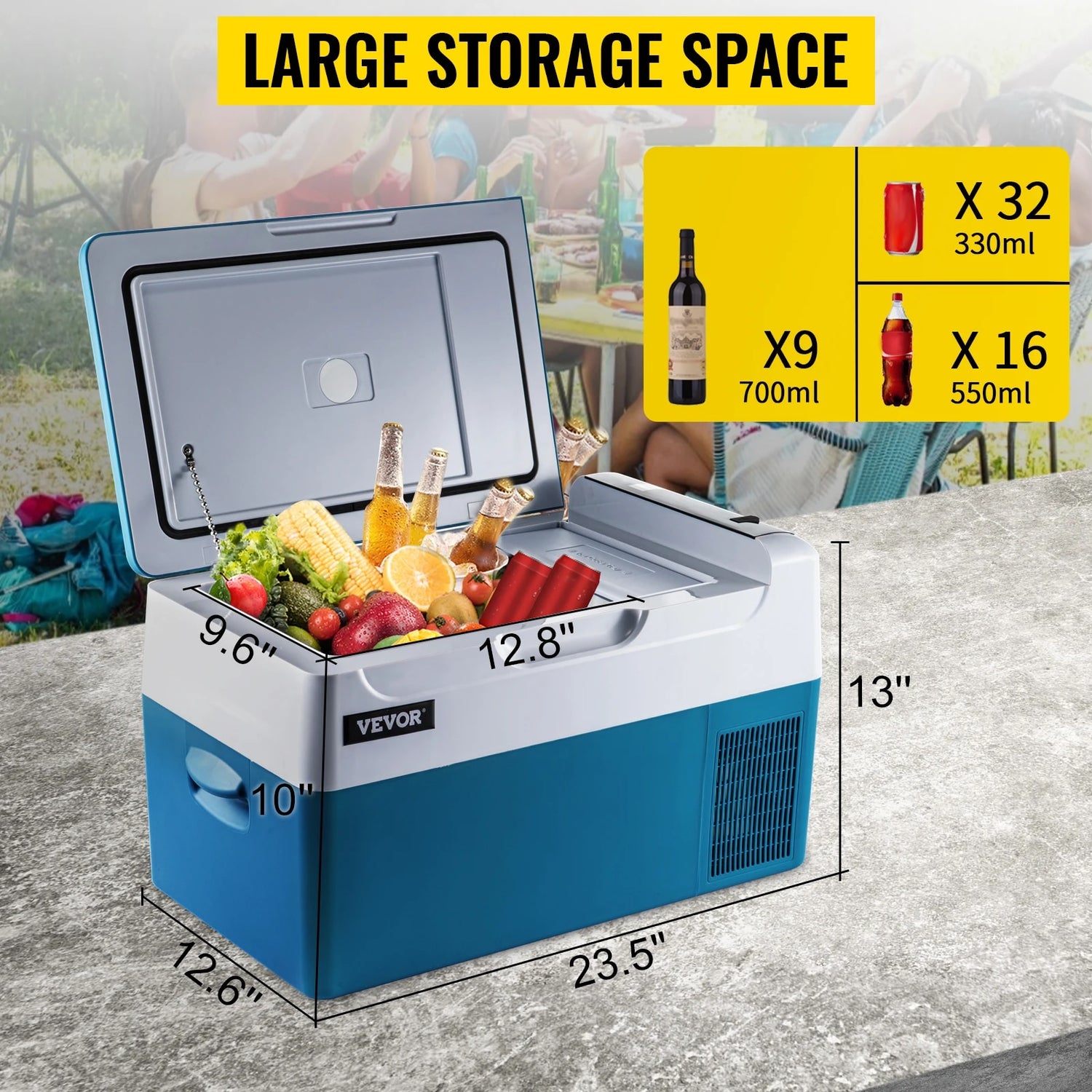 VEVOR 20L 22L 35L 45L 55L Car Refrigerator Mini Fridge Freezer Portable Compres image 0