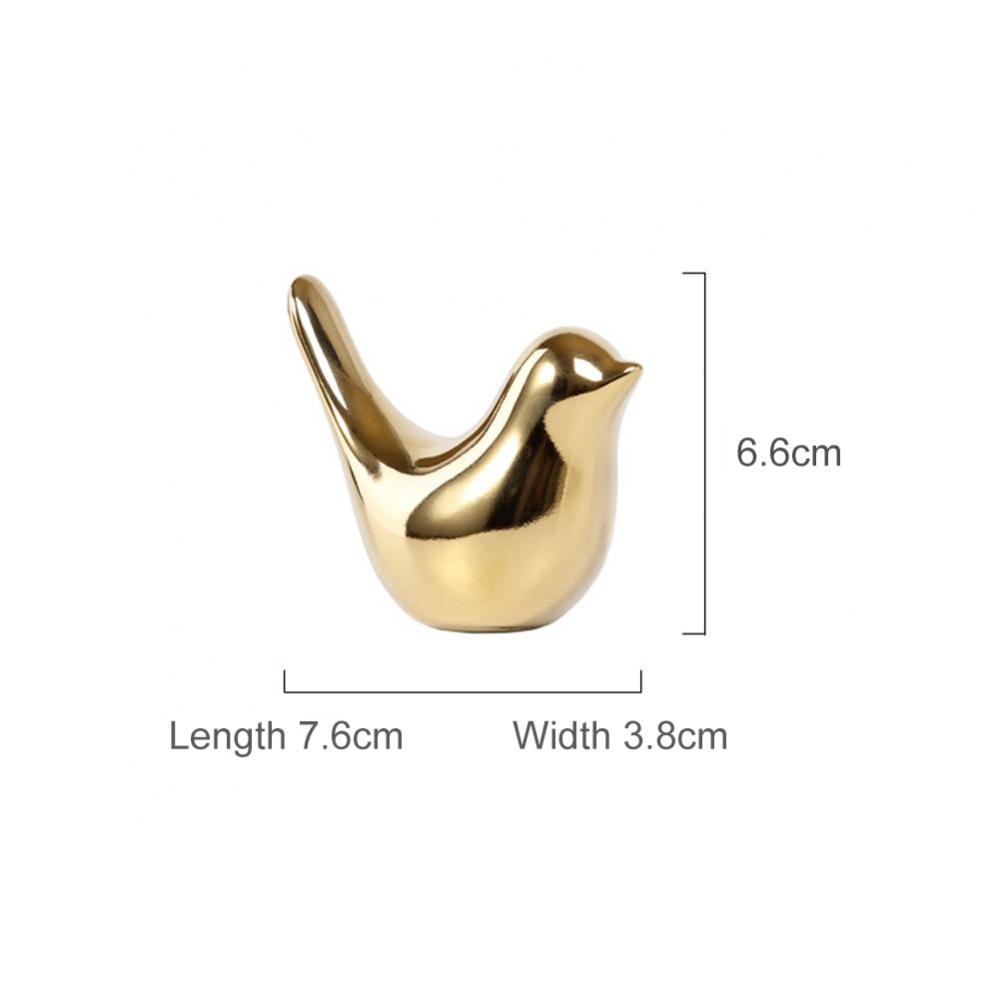 Bird Figurine 4 Sizes Nordic Ceramic Gold Animal Statue Modern Ceramic Bird Sta image 3