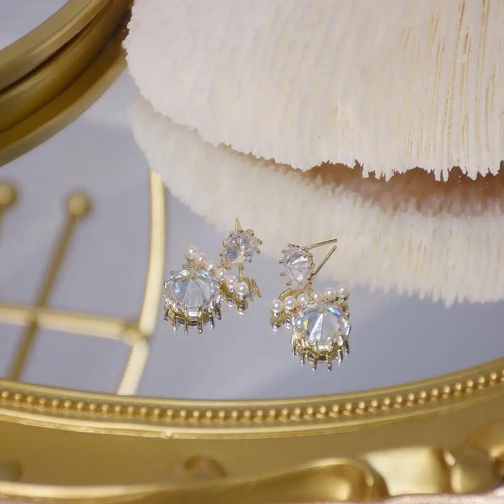 Zircon Wheat Tassel Pendant Gold Color U-shaped Earrings for Women 2023 New Fas image 20