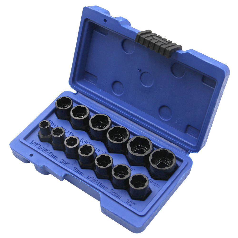 13PCS Impact Bolt & Nut Remover Set Bolt Extractor Removal Tool Set with Storag image 4
