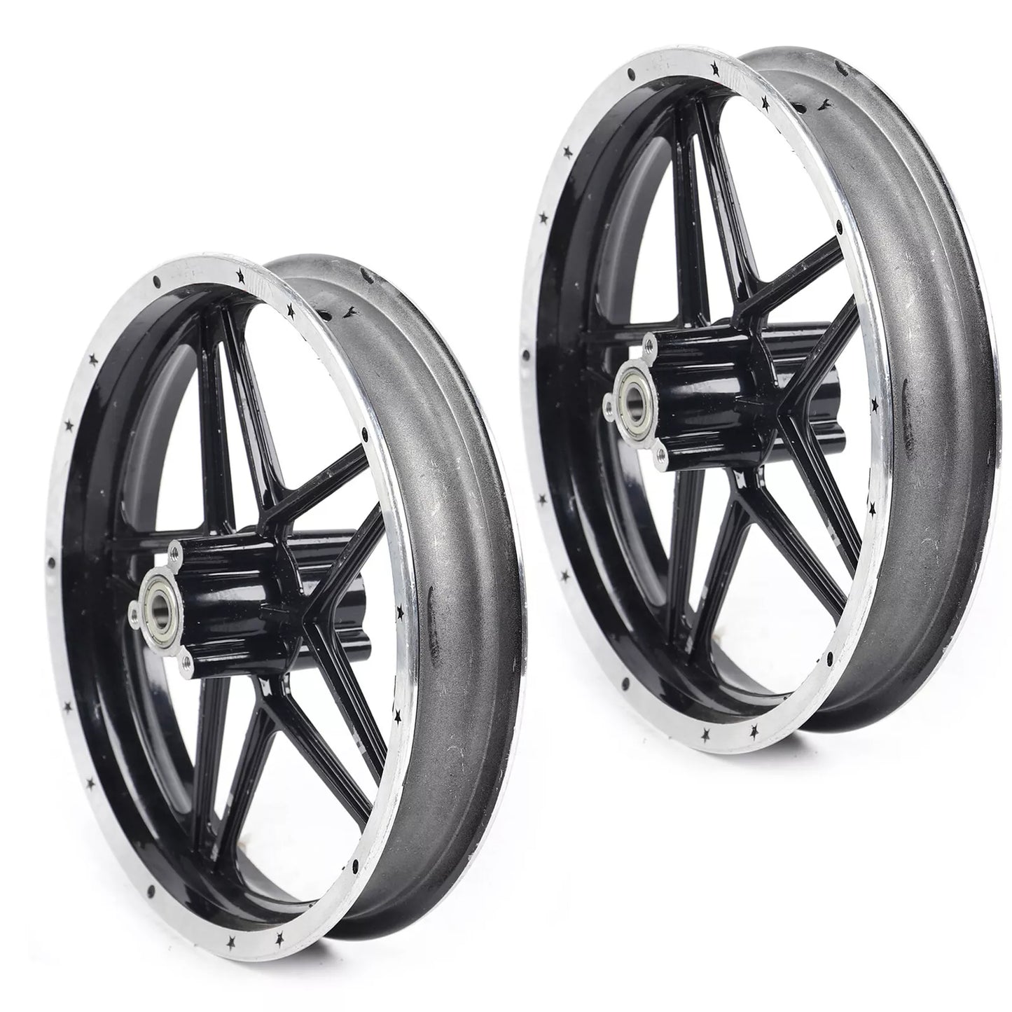 49cc-50cc Mini Pit Bike Front & Rear Wheels Set, 2.50-10 Tire Rim Hub image 0