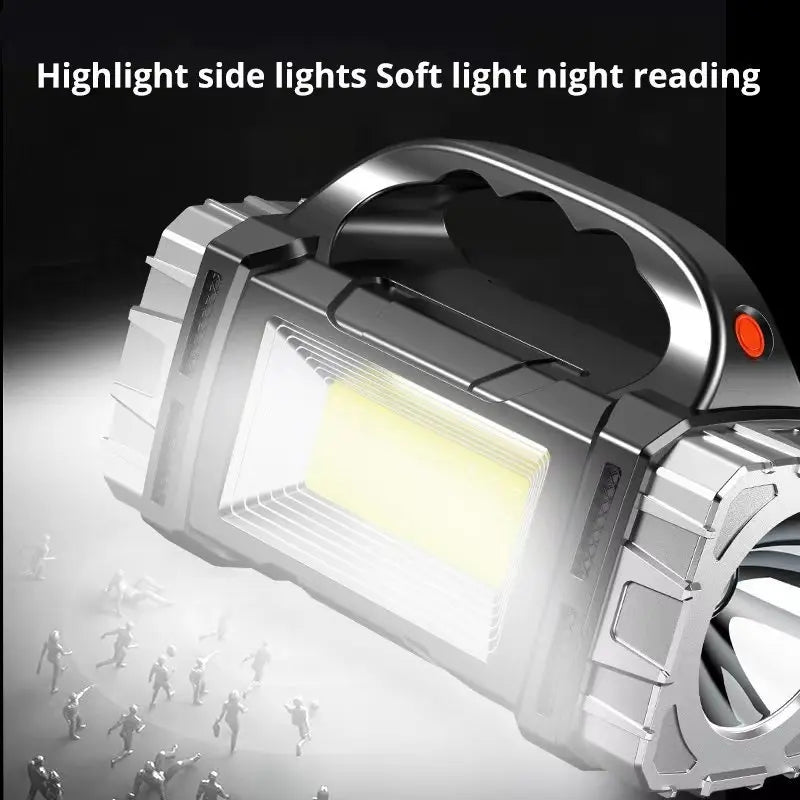 Portable Powerful USB Rechargeable Flashlight Solar LED Light With COB Work Lig image 9
