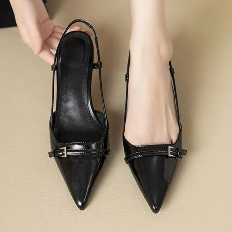 Pointed Toe Sexy Mid Heels Party Shoes Women Sandals Designer Summer Brand Pump image 5