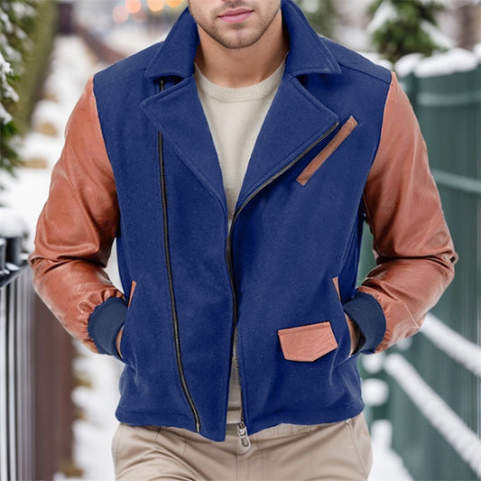 Men s  Fit Quilted Puffer Jacket with Hooded Zip Up Long Sleeve Contrast Color  image 0