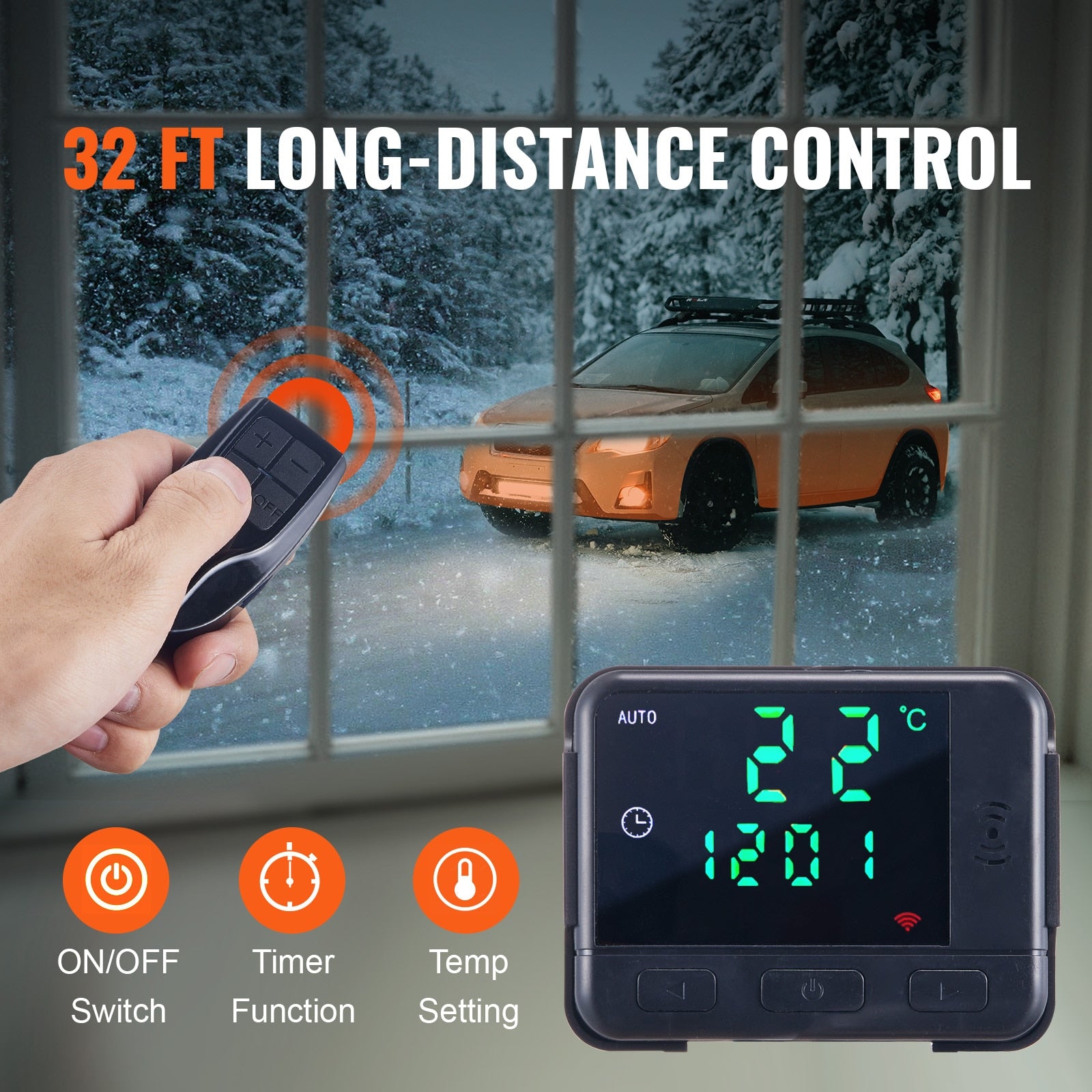 VEVOR 5/8KW Car Heater Diesel Air Heater 12V Diesel Heater With LCD Switch Sile image 1