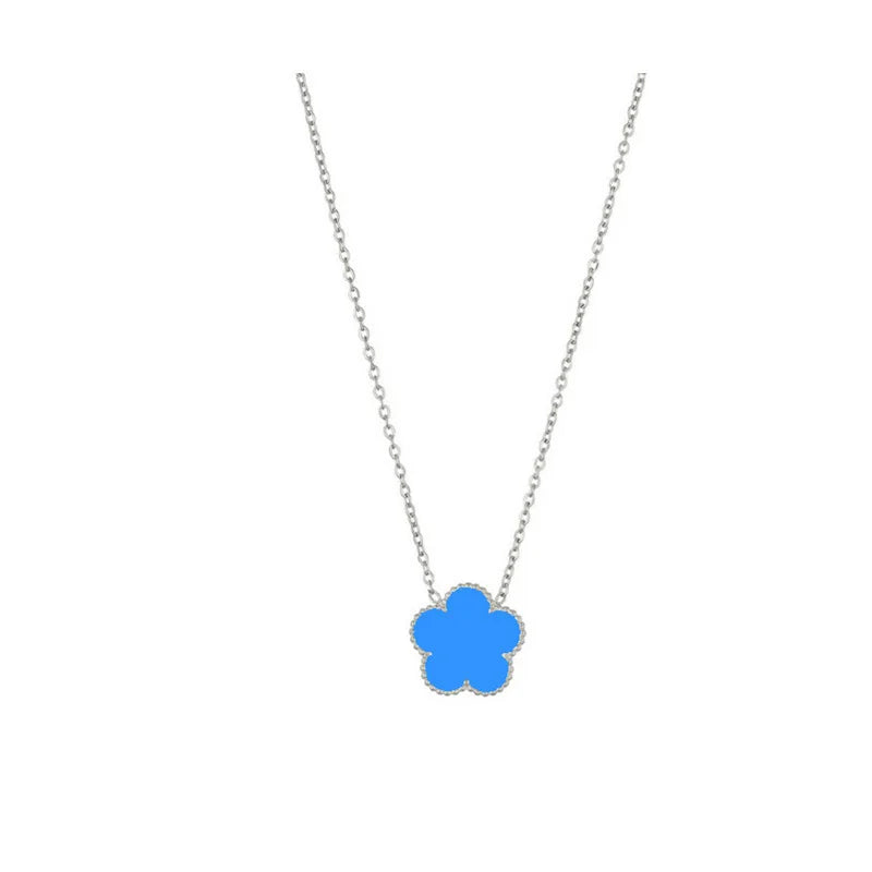14K Gold Plated Five-leaf Clover Link Bracelets White Black Blue Gold Red Green image 8