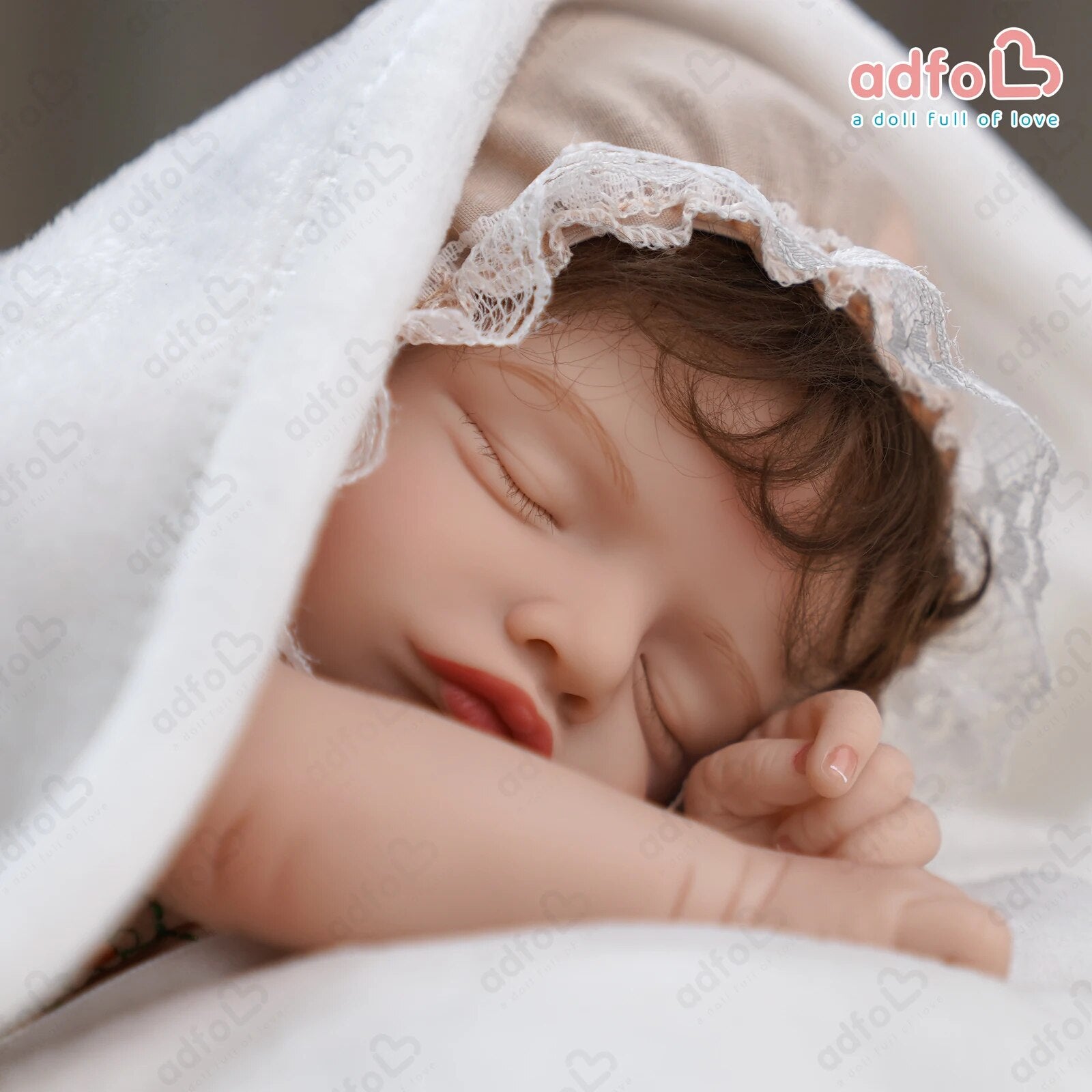 ADFO 51cm Bebe Reborn Dolls Sleeping Rosalie with Rooted Eyelashes Lifelike New image 6