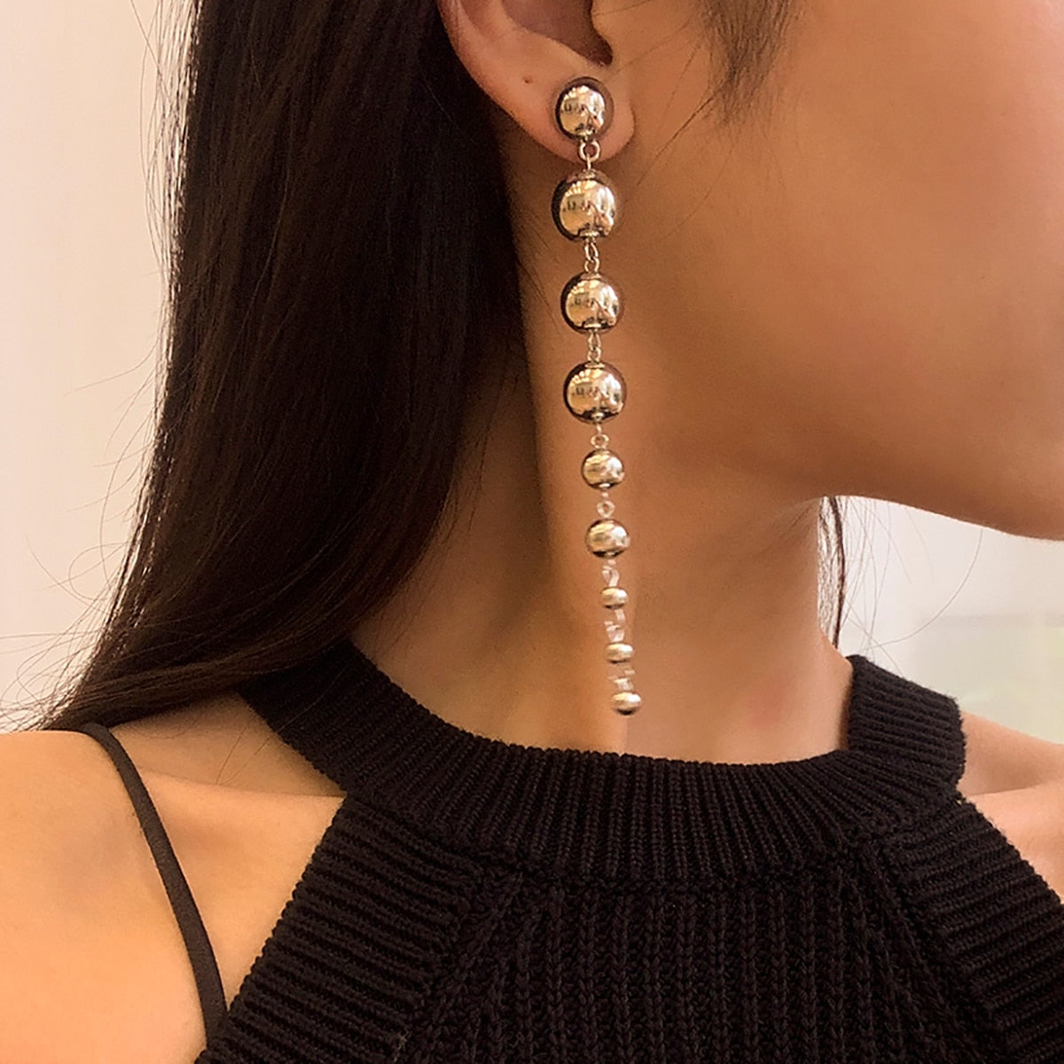 PuRui CCB Material Beads Drop Earrings for Women Fashion Gold Color Irregular B image 2