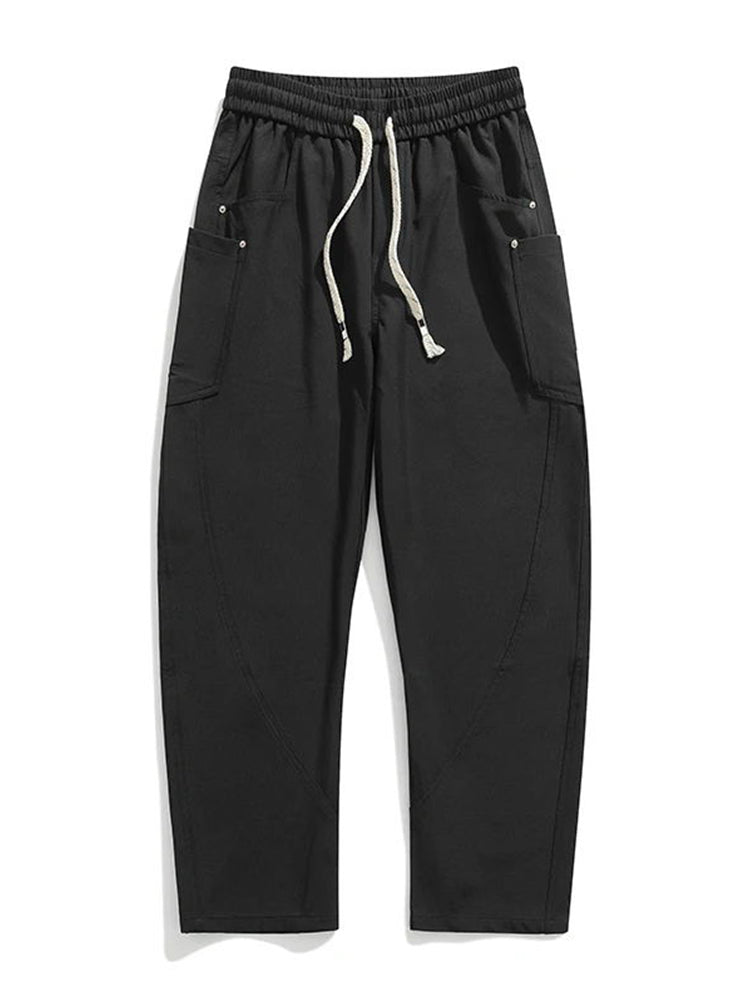 2024 New Spring Autumn Men's Sweatpants Multi-Pockets Wide Leg Casual Cargo Pan image 3