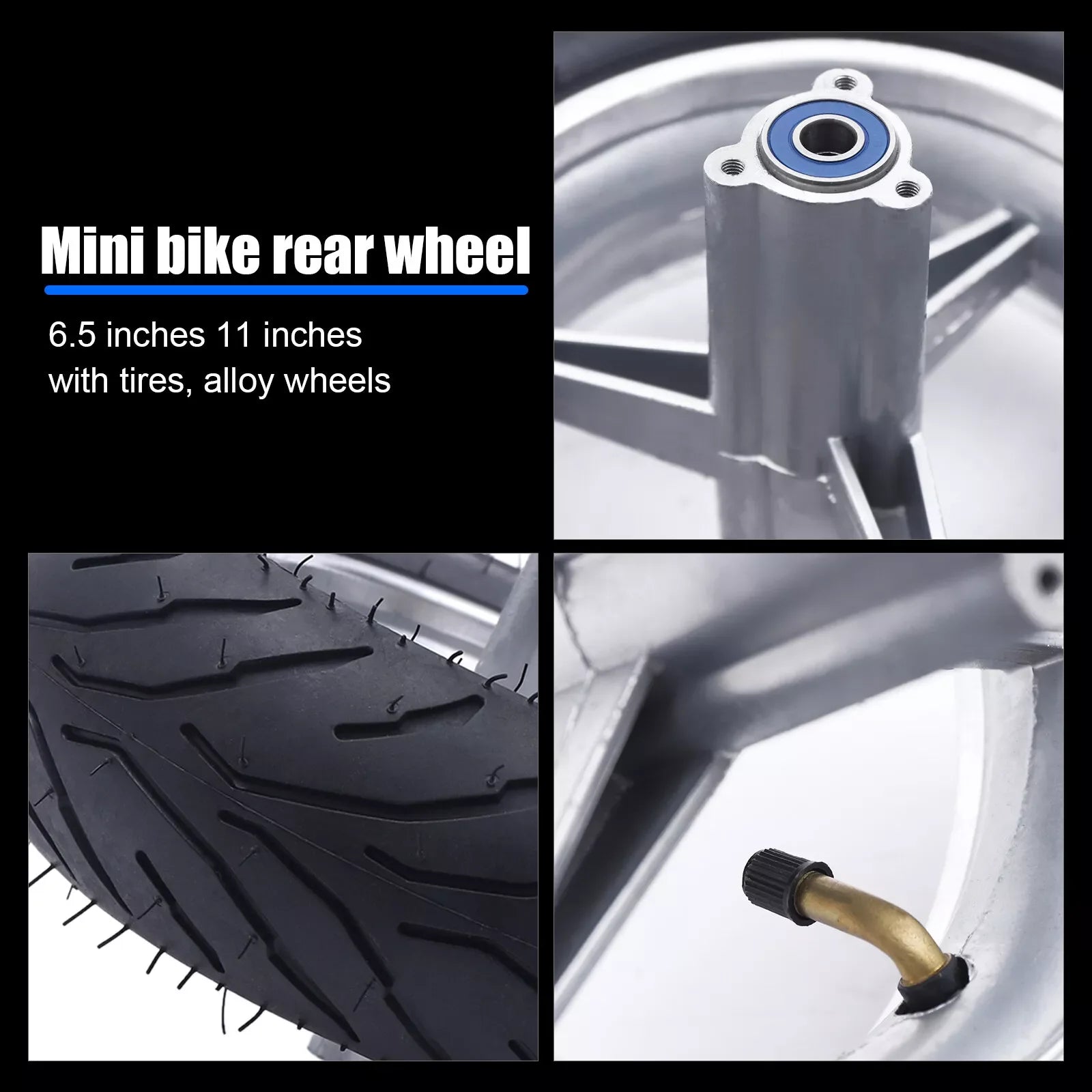 110/50-6.5 Rear Wheel Tyre Tire for 49cc 2 Stroke Mini Pocket Bike Motorcycle w image 3