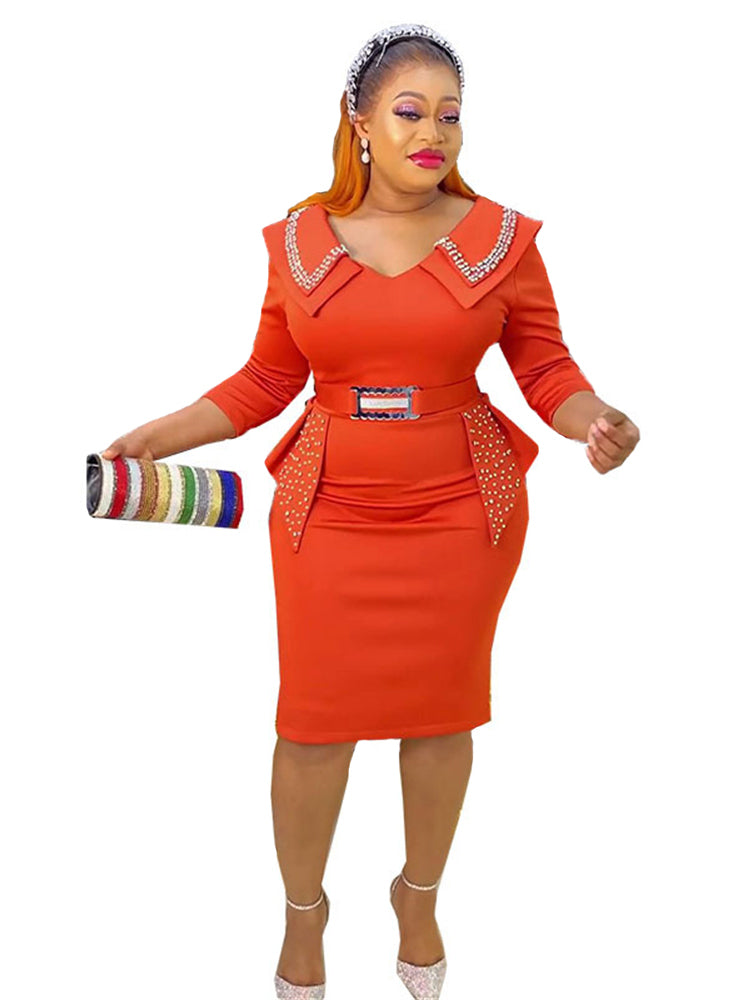 Party Evening Dresses For Women Dubai Turkey African Dashiki Bodycon Midi Robe image 2