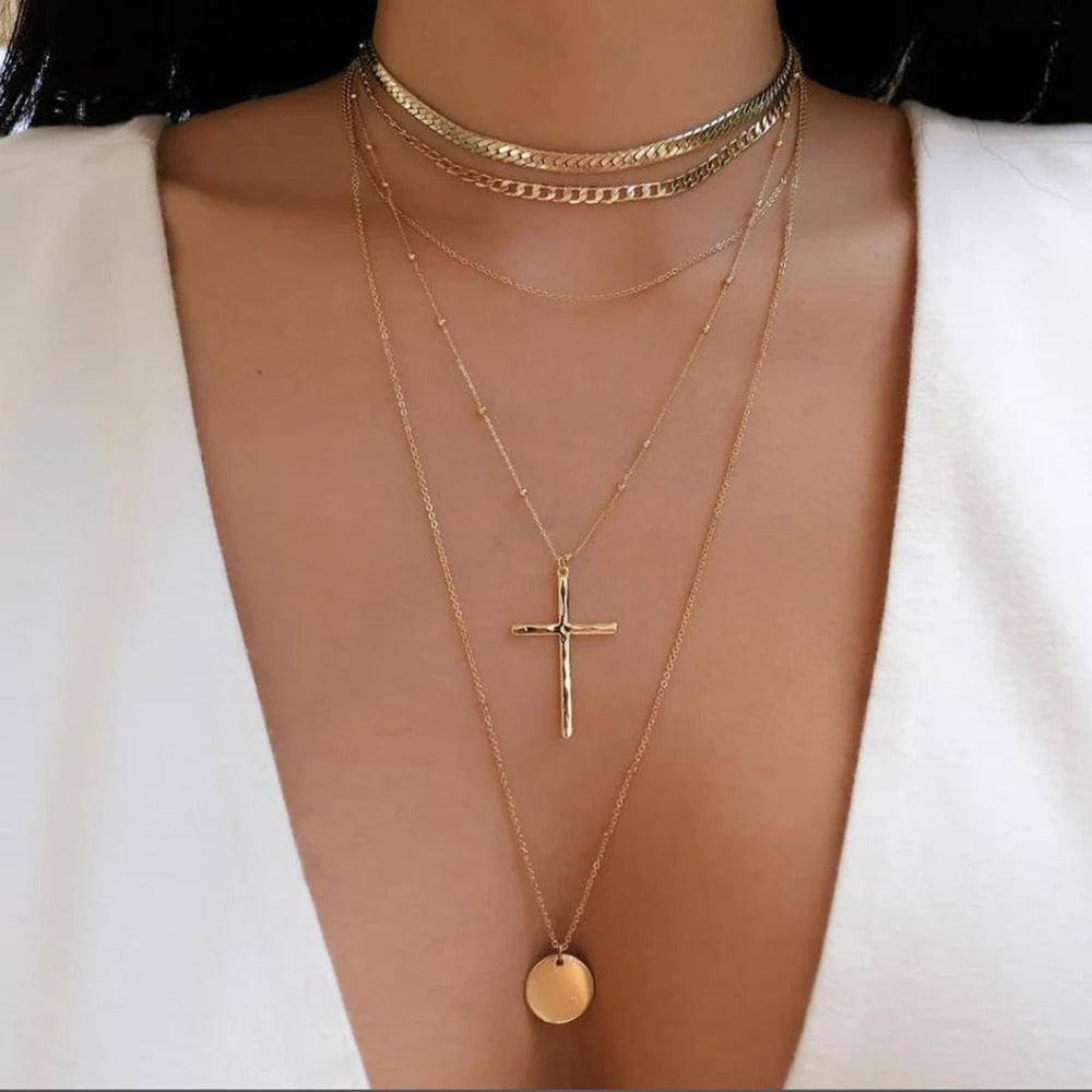 bls-miracle Bohemia Gold Color Multiple Styles Necklace For Women Trendy Multi- image 21