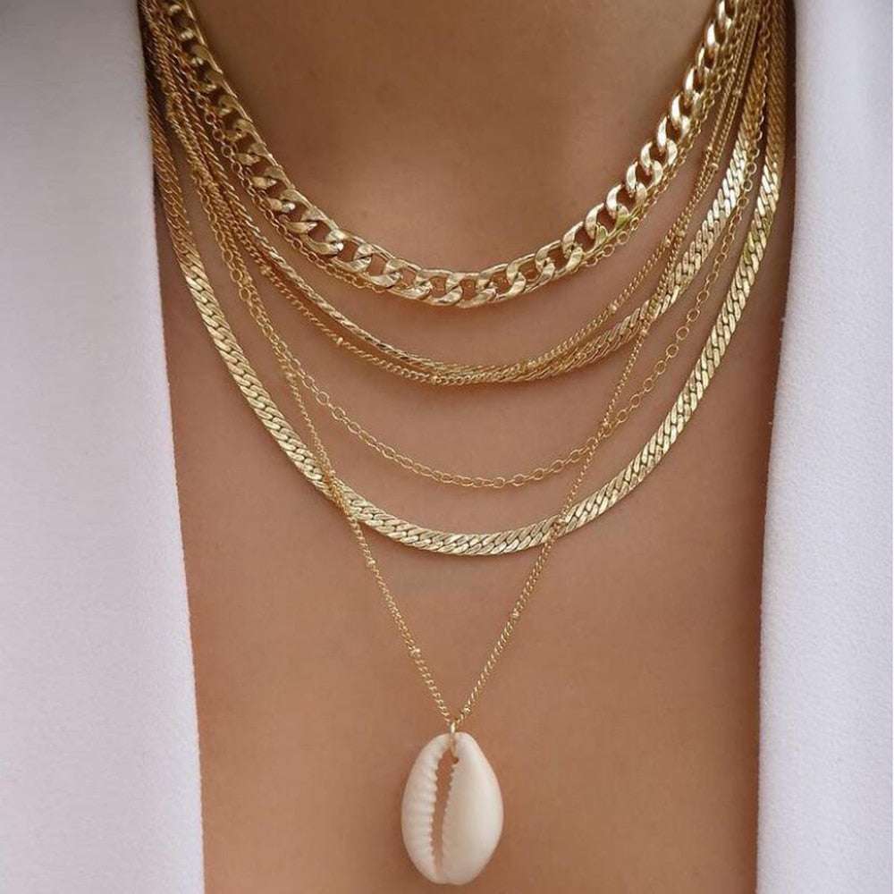 bls-miracle Bohemia Gold Color Multiple Styles Necklace For Women Trendy Multi- image 17