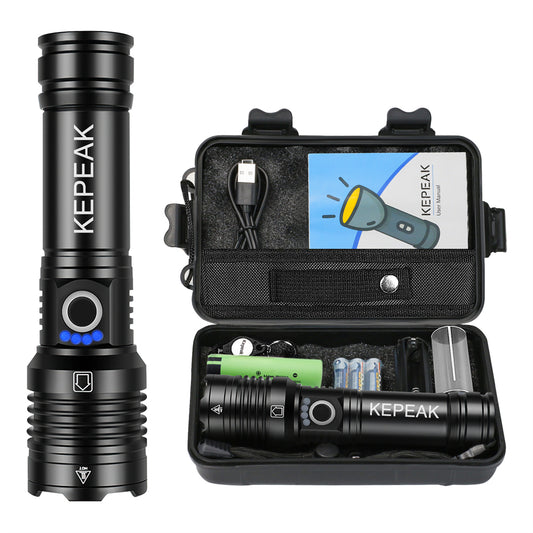 XHP50 Led Flashlight Long Range Aluminum Alloy Tactical Hunting Torch Usb Recha image 0