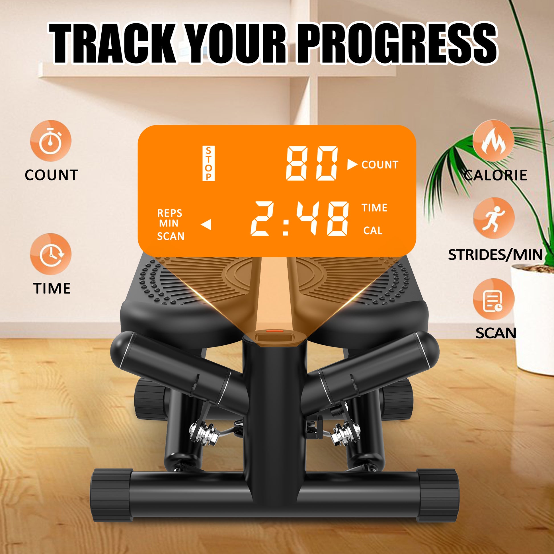 Sports Mini Stepper -330 pound Rotating Stepper with Resistance Band Portable F image 5
