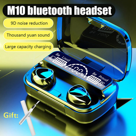 TWS M10 Wireless Bluetooth Headphones LED Display 3500mah Charging Box 9D Stere image 0