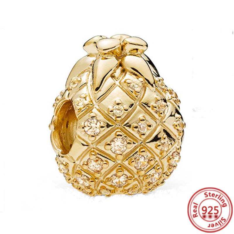 925 Sterling Silver Gold Color Family Tree Heart Crown Pendant Charm Fit Origin image 24