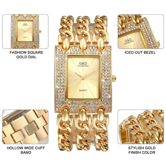 LANCARDO New Top Brand Luxury Women's Watches Alloy Clock Lady's Gold image 0