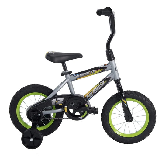 12 In. Rock It Boy Kids Bike, Silver Matte and Lime Mini Velo Pliant Popular image 0