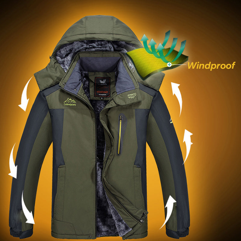 Winter Men Warm Outdoor Jackets Coats Men Waterproof Thick Fleece Jackets Men O image 9