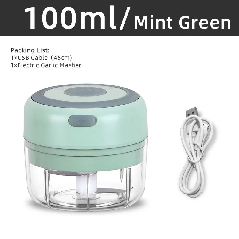 Electric Kitchen Food Chopper, Mini Garlic Masher, Crusher, USB Portable Meat G image 1