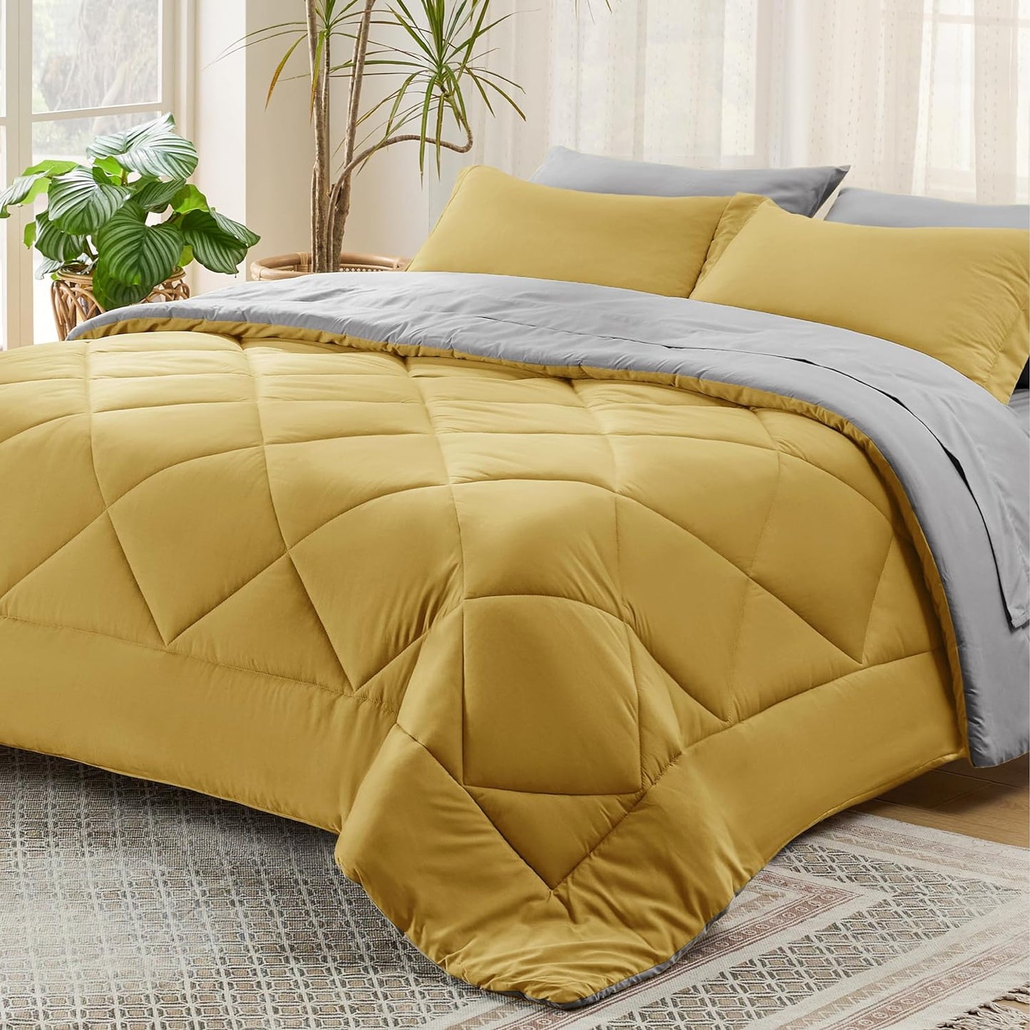 Bedsure Comforter Set - Reversible Queen Bed in a Bag with Comforters, Sheets,  image 6